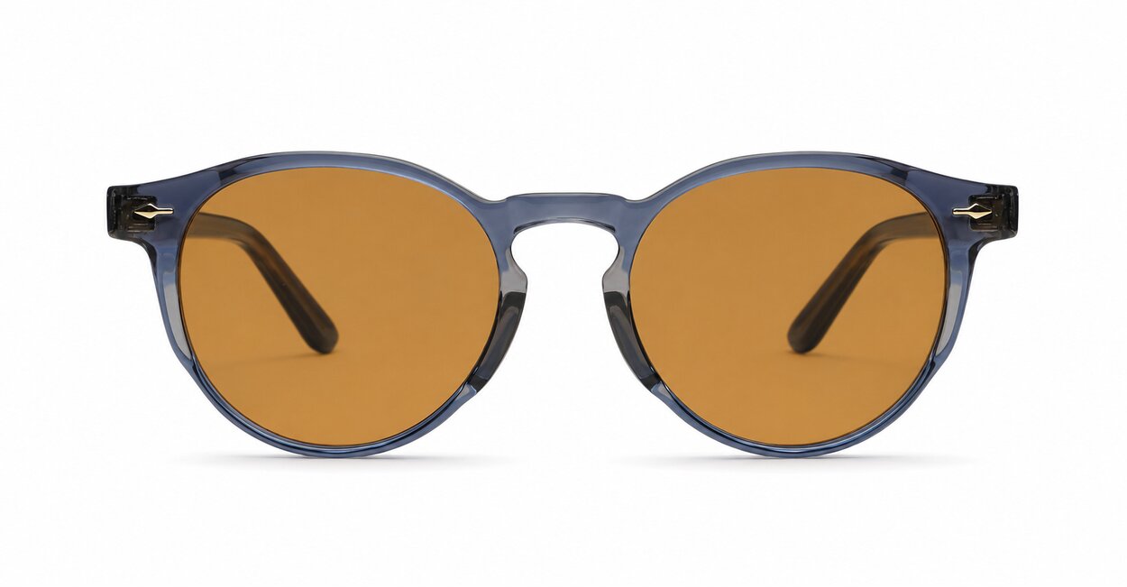Classic tortoise round UV400 sunglasses with silver accents and dark brown lenses