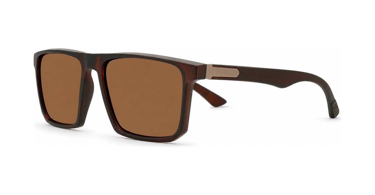 Men's polarised sunglasses with super dark lenses and metal temple detail, iPOP NZ
