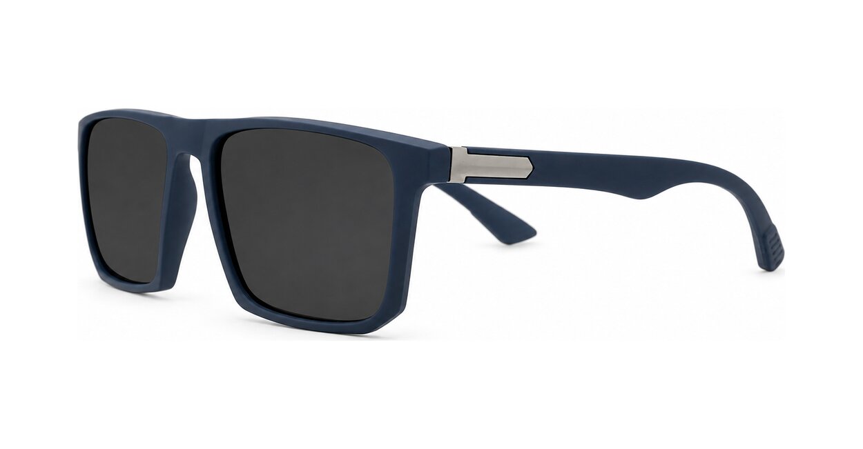 Men's polarised sunglasses with super dark lenses and metal temple detail, iPOP NZ