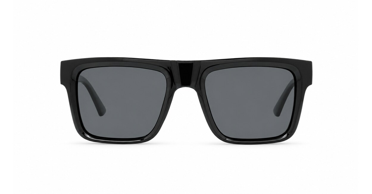 Dusk polarised sunglasses with striped temples and metal inlays