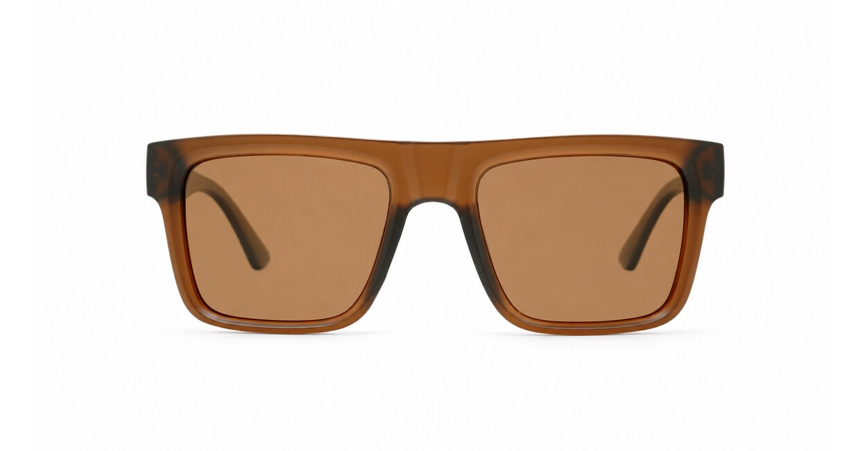 Dusk polarised sunglasses with striped temples and metal inlays