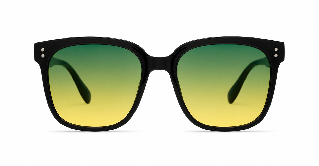Women's large square sunglasses with silver pips, iPOP NZ