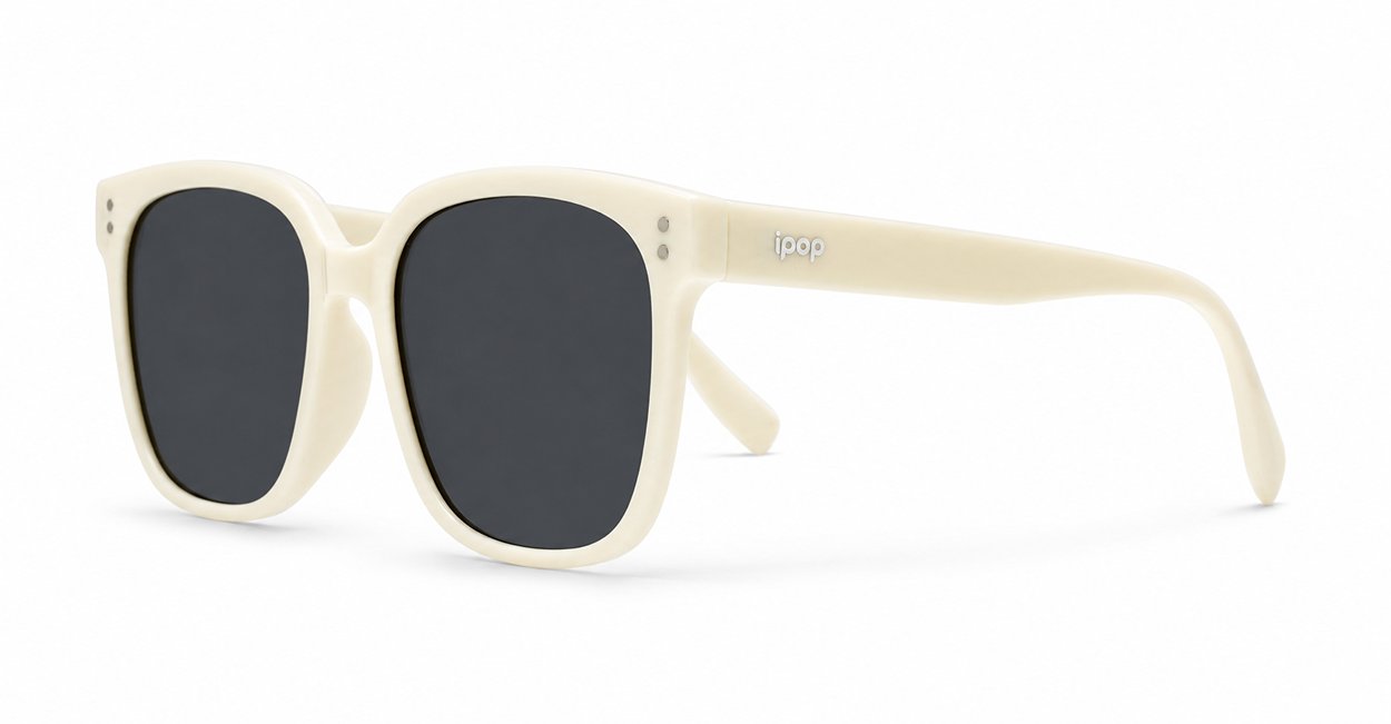 Women's large square sunglasses with silver pips, iPOP NZ
