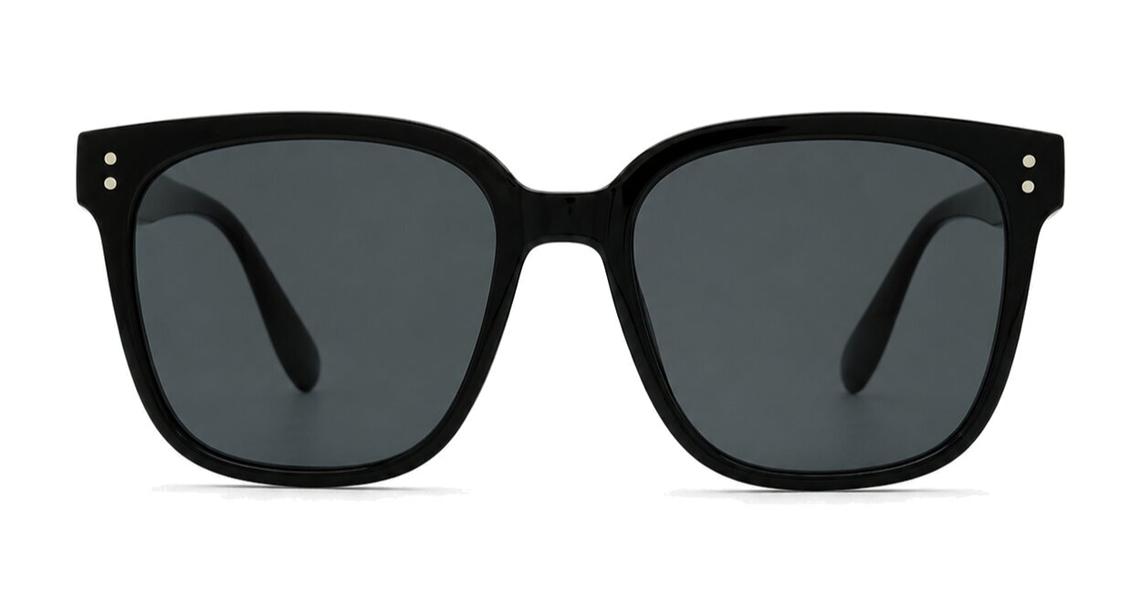 Women's large square sunglasses with silver pips, iPOP NZ