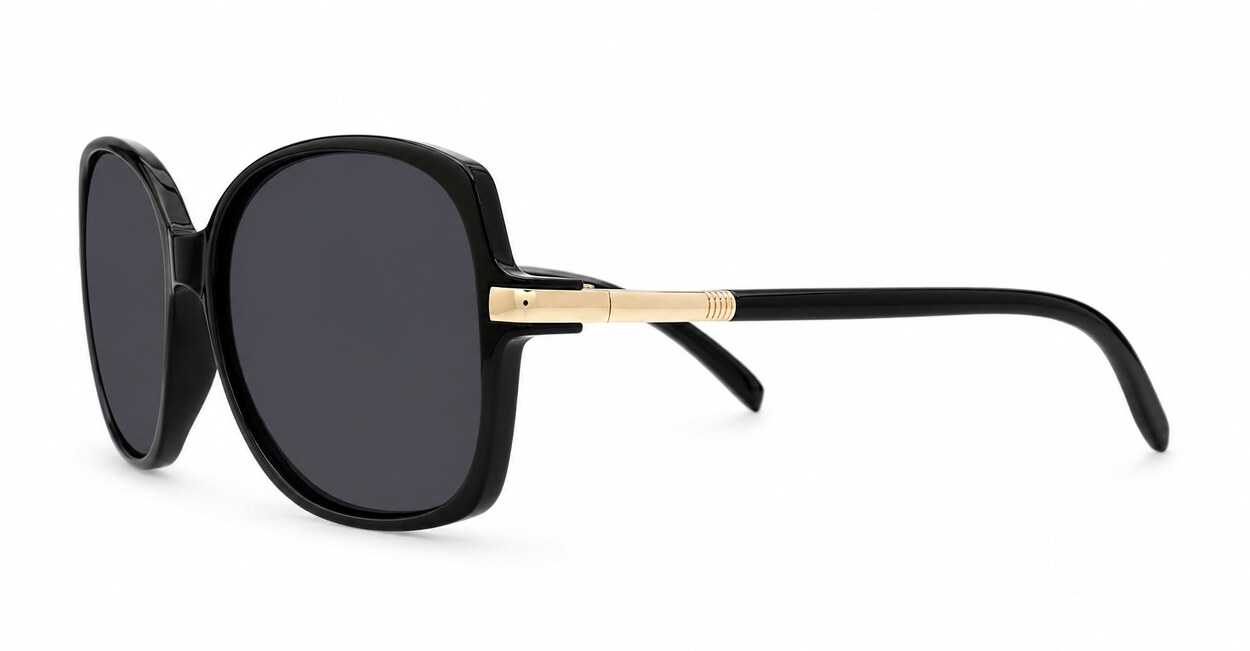 oversized round vintage sunglasses with gold frame detailing and UV400 lenses