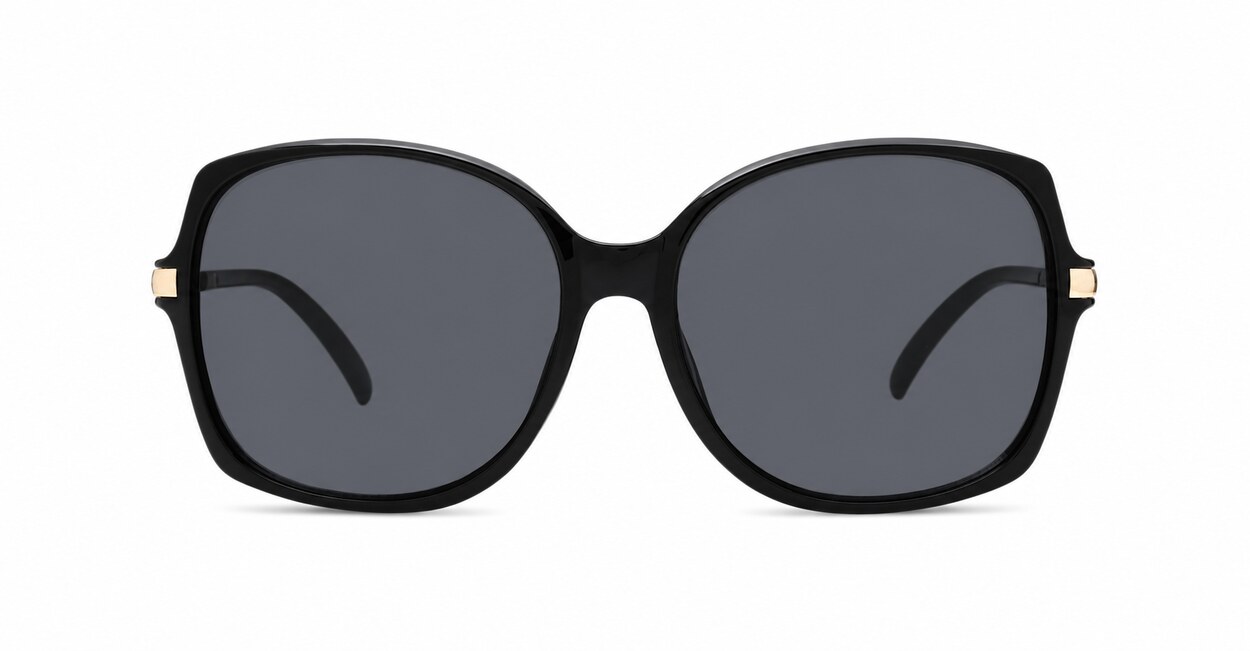 oversized round vintage sunglasses with gold frame detailing and UV400 lenses