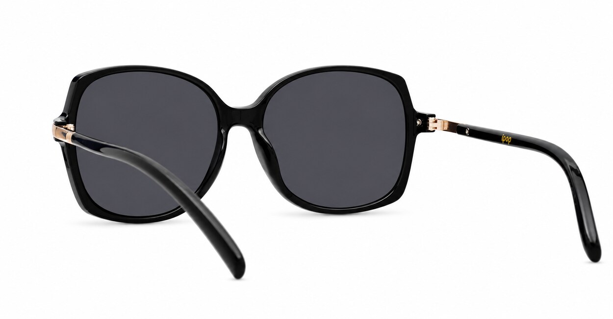 oversized round vintage sunglasses with gold frame detailing and UV400 lenses