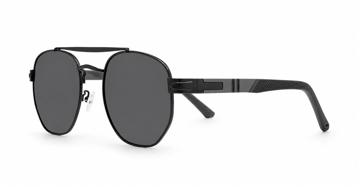 Square vintage aviator sunglasses with top bar and flex hinges, unisex, iPOP NZ