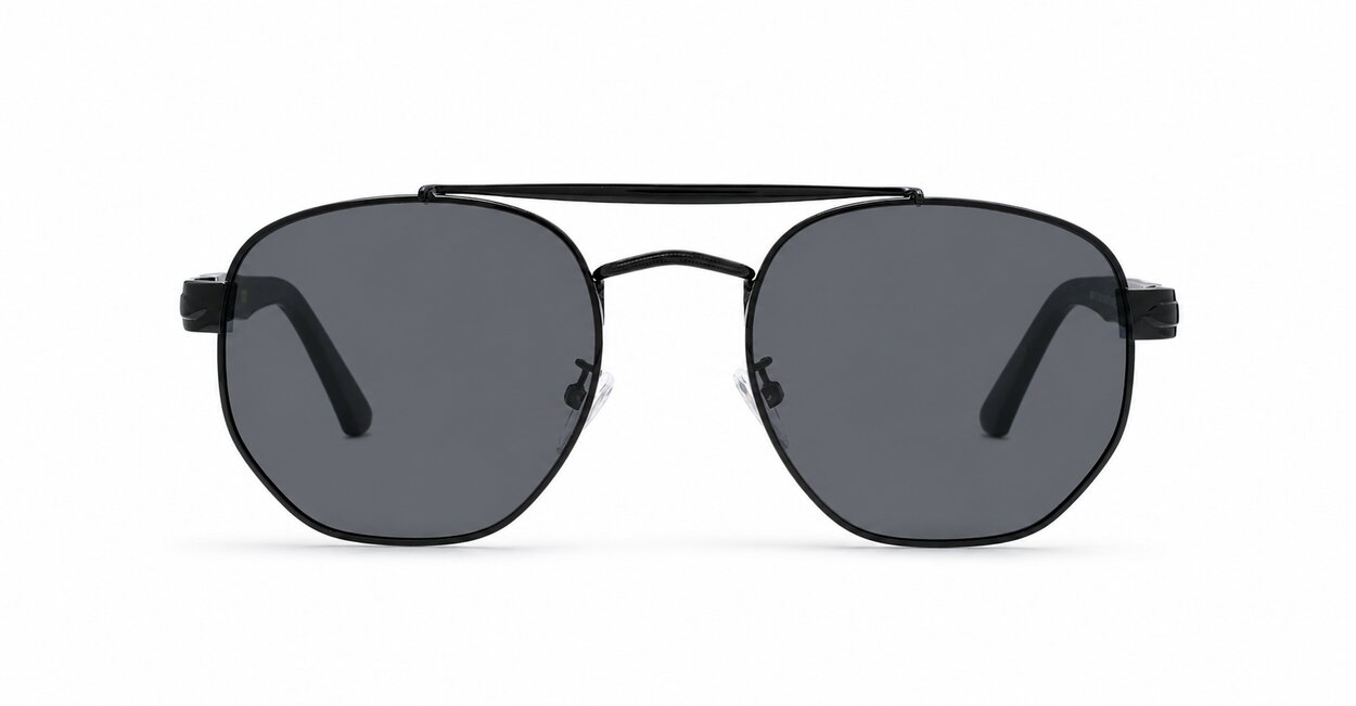 Square vintage aviator sunglasses with top bar and flex hinges, unisex, iPOP NZ