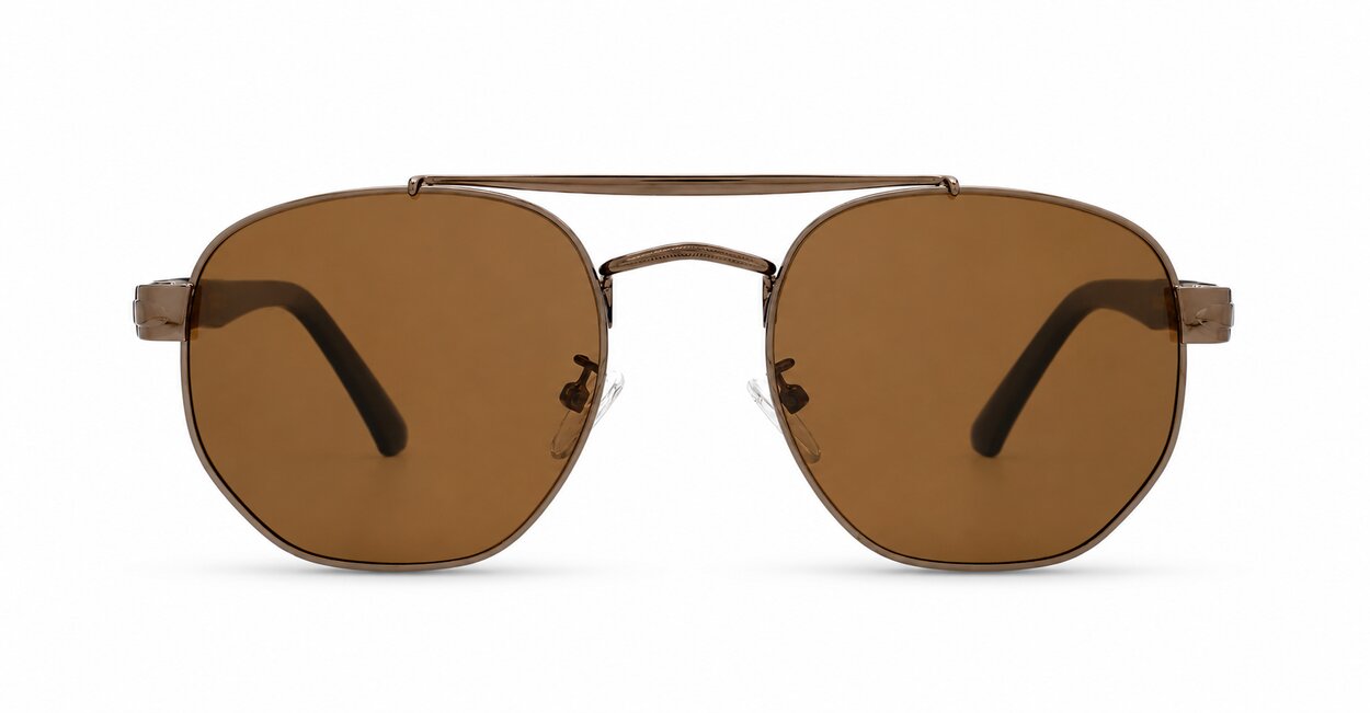 Square vintage aviator sunglasses with top bar and flex hinges, unisex, iPOP NZ