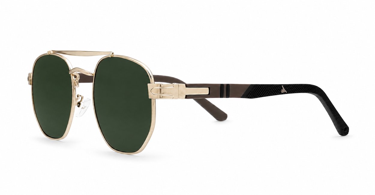 Square vintage aviator sunglasses with top bar and flex hinges, unisex, iPOP NZ