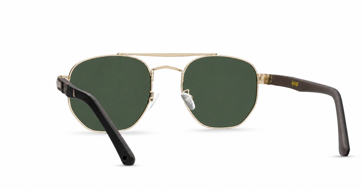 Square vintage aviator sunglasses with top bar and flex hinges, unisex, iPOP NZ