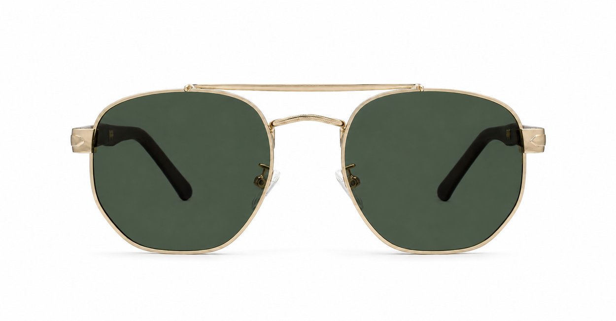 Square vintage aviator sunglasses with top bar and flex hinges, unisex, iPOP NZ