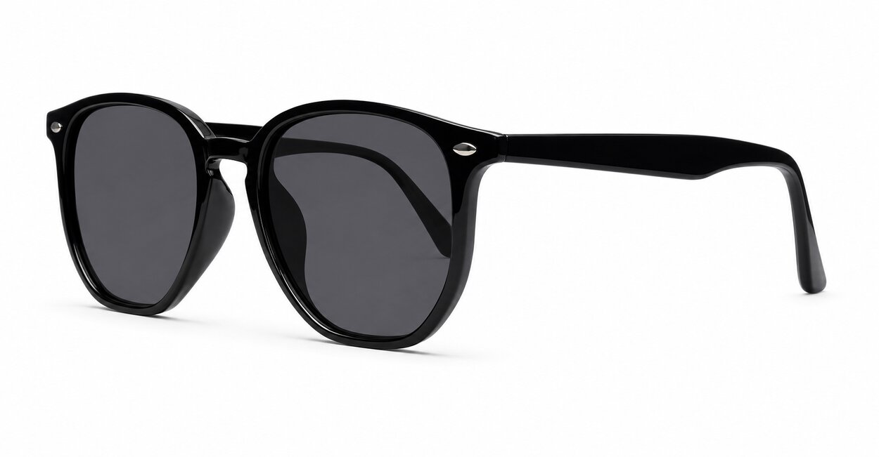 Timoti Black unisex polarised sunglasses black frames dark grey lenses