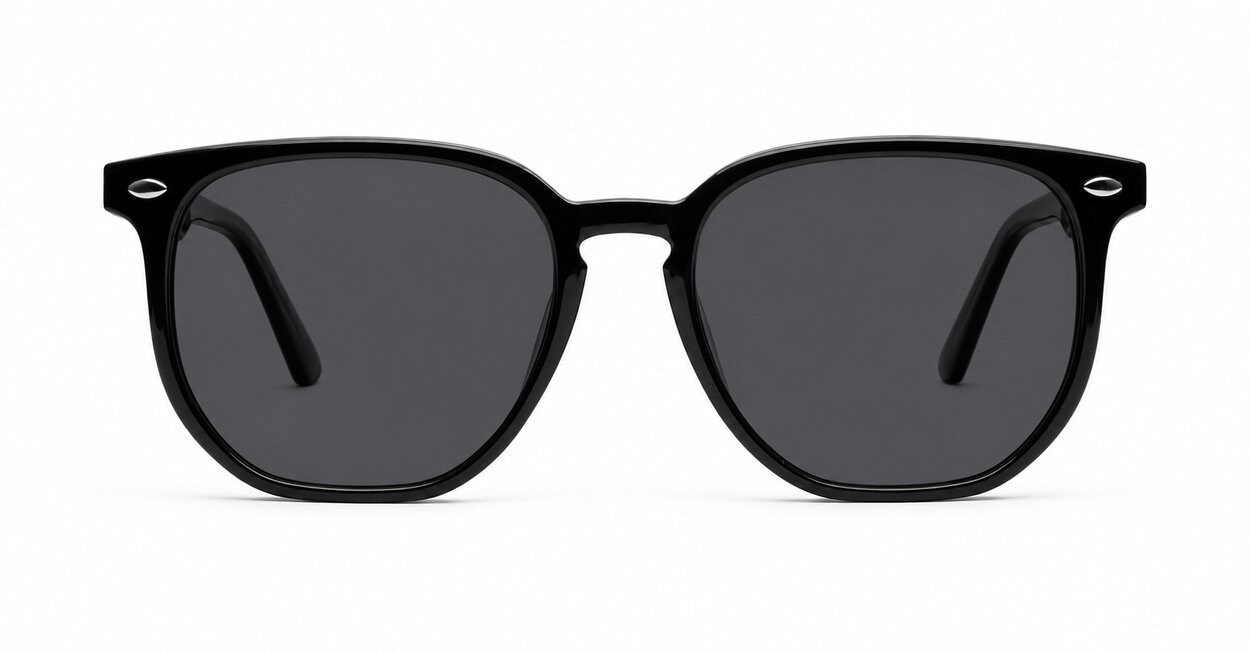 Timoti Black unisex polarised sunglasses black frames dark grey lenses