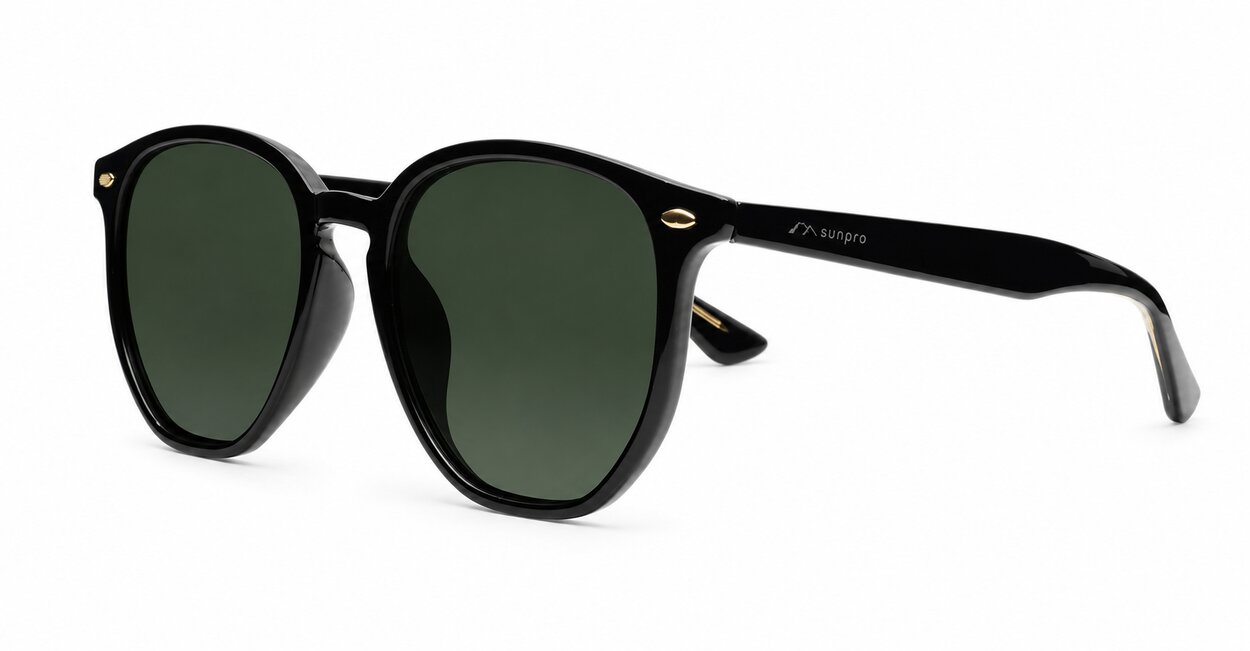  Timoti G15 unisex polarised sunglasses black frames green G15 lenses