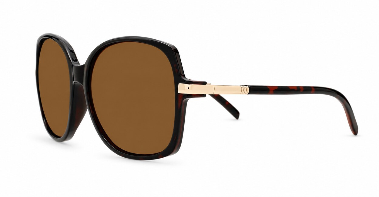 oversized round vintage sunglasses with gold frame detailing and UV400 lenses