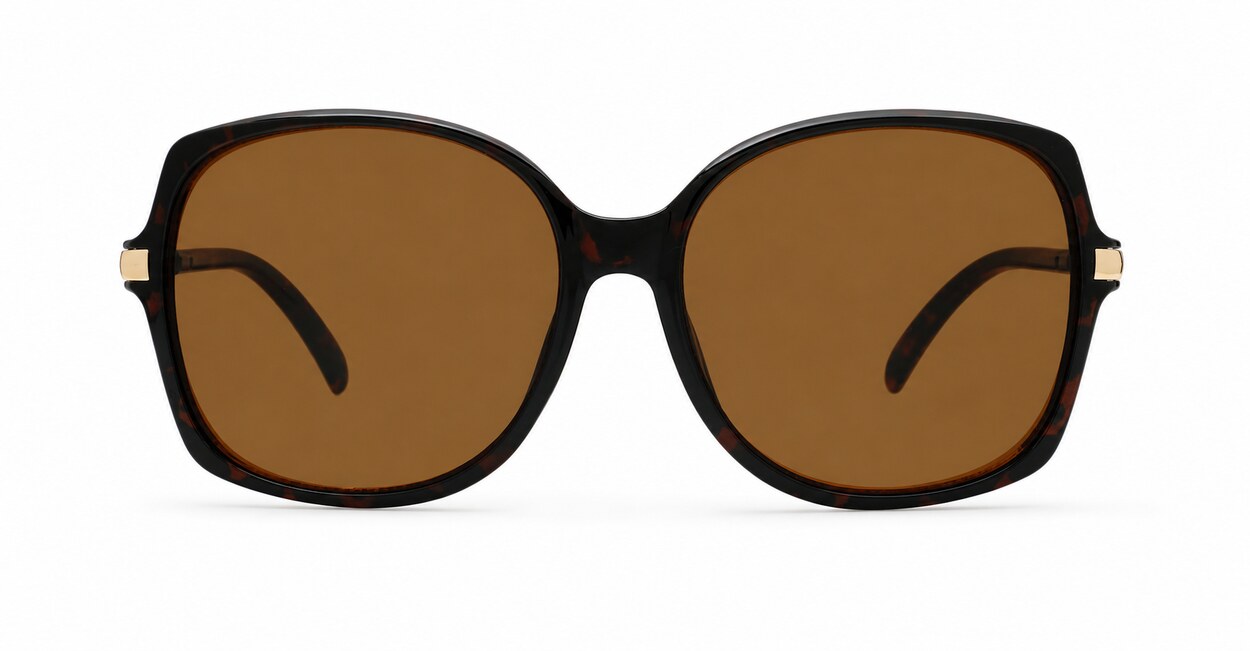 oversized round vintage sunglasses with gold frame detailing and UV400 lenses