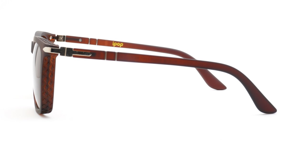 Men's classic polarised sunglasses with silver detailing on frames and temples