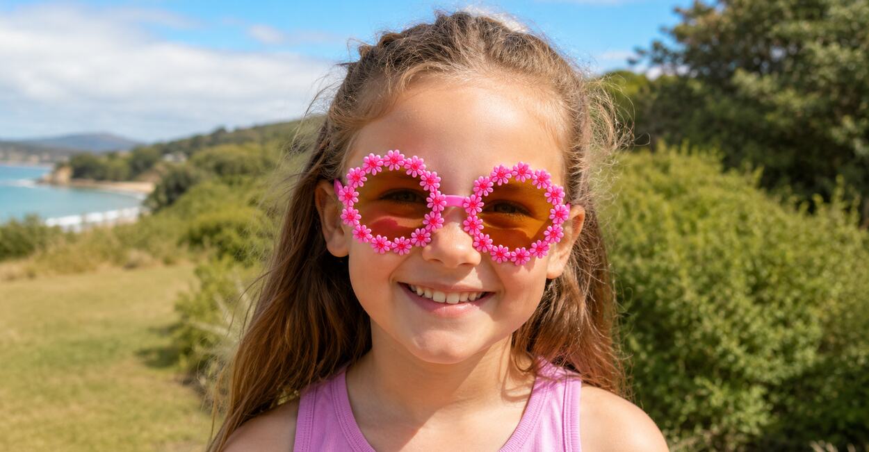 Daisy kids sunglasses with colourful flower design