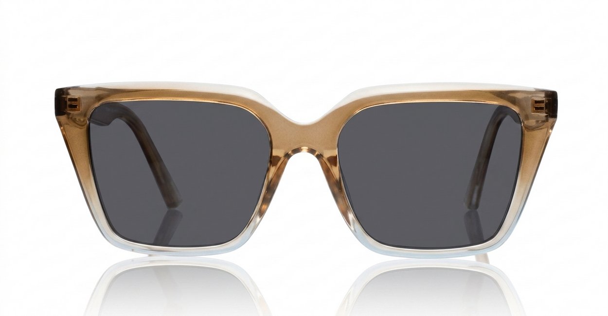 iPOP Oreo small cat eye polarised sunglasses for women with brown fade frames