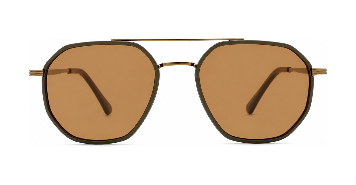 Vintage square aviator polarised sunglasses in matte black