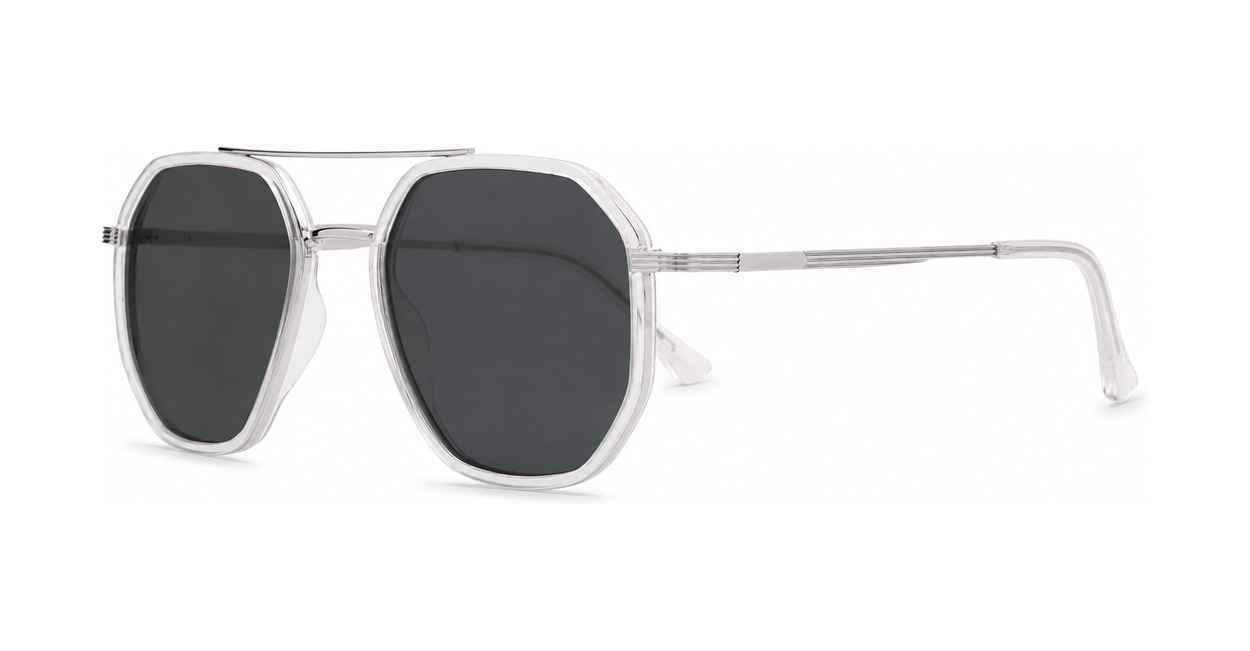 Vintage square aviator polarised sunglasses in matte black