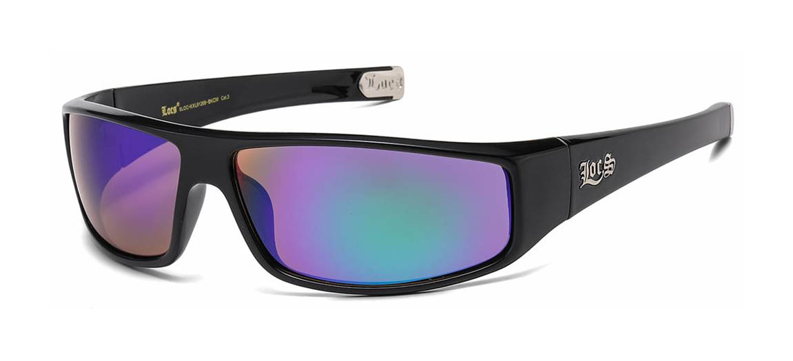 LOCS XXL 91269-Black sunglasses with mirror lenses