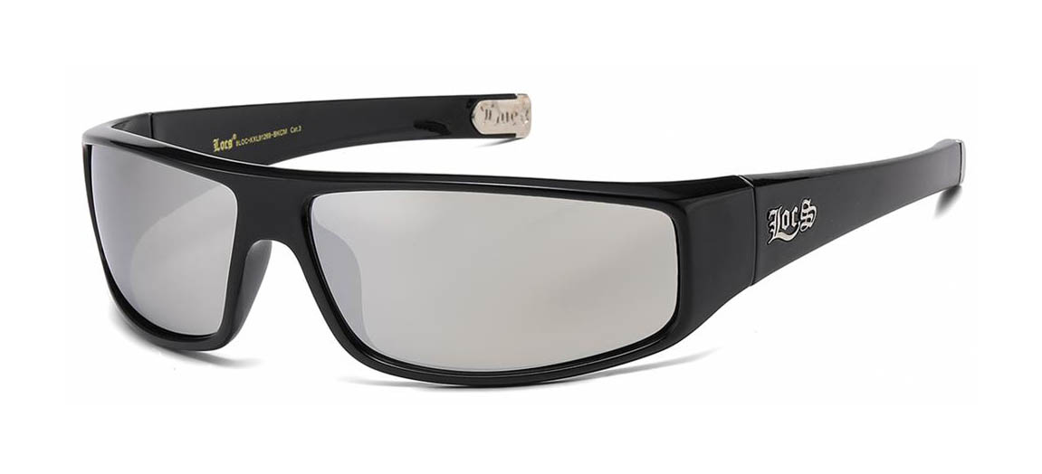 LOCS XXL 91269-Black sunglasses with mirror lenses