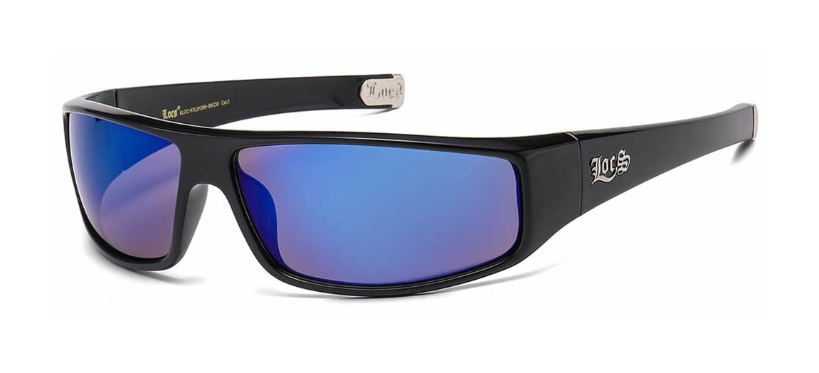 LOCS XXL 91269-Black sunglasses with mirror lenses