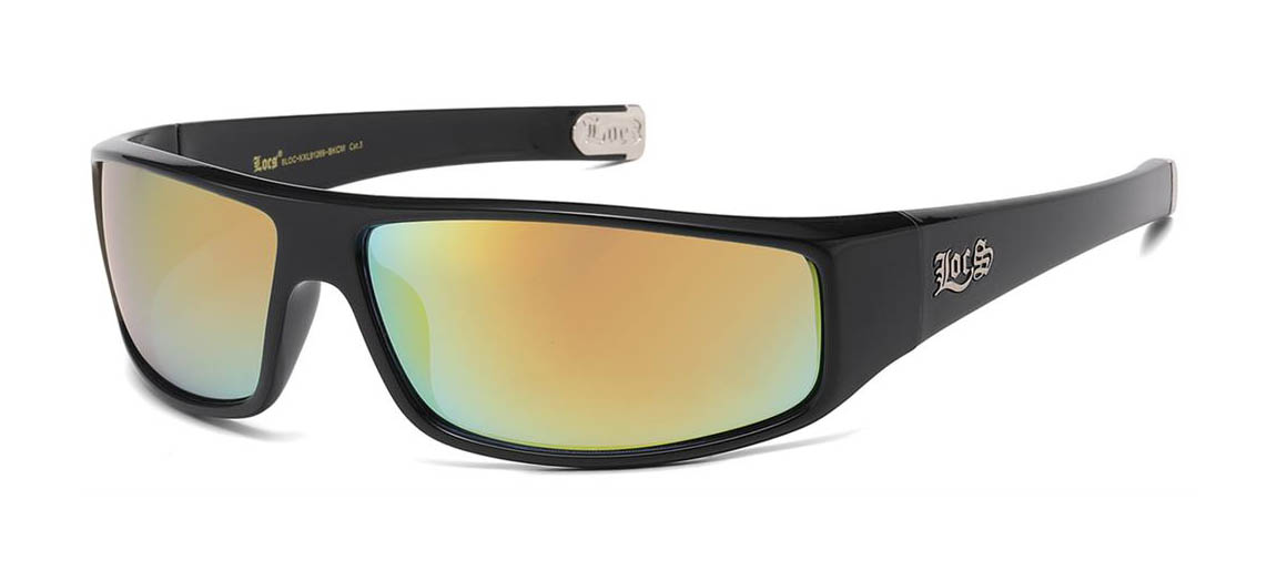 LOCS XXL 91269-Black sunglasses with mirror lenses