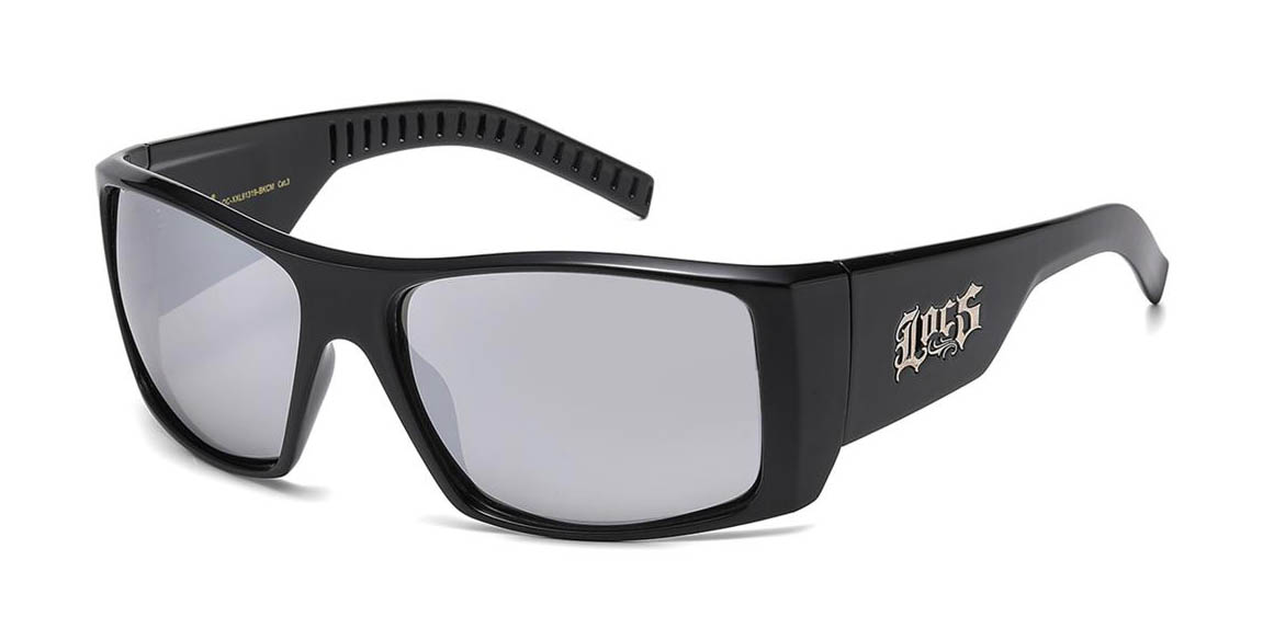 LOCS XXL 91319-Mirror sunglasses with black frame