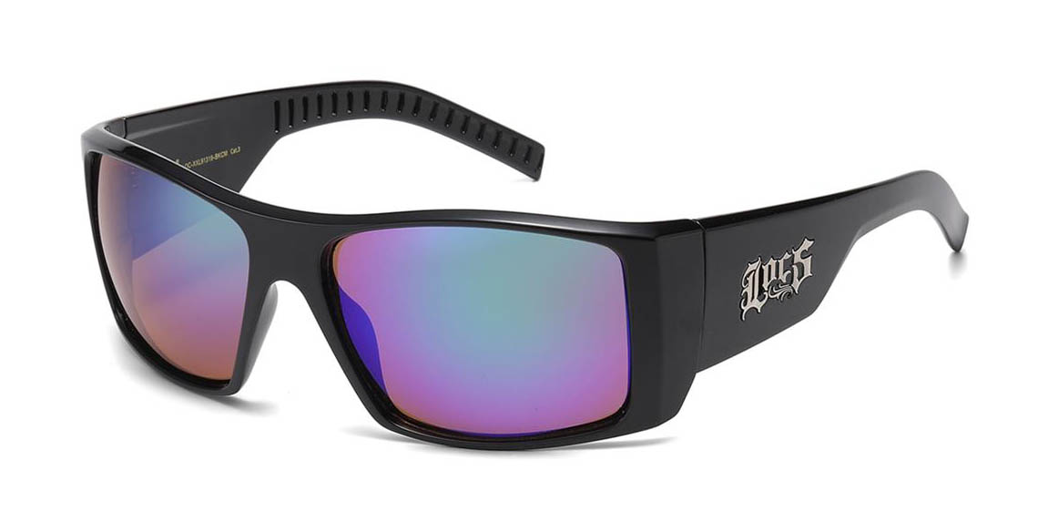 LOCS XXL 91319-Mirror sunglasses with black frame