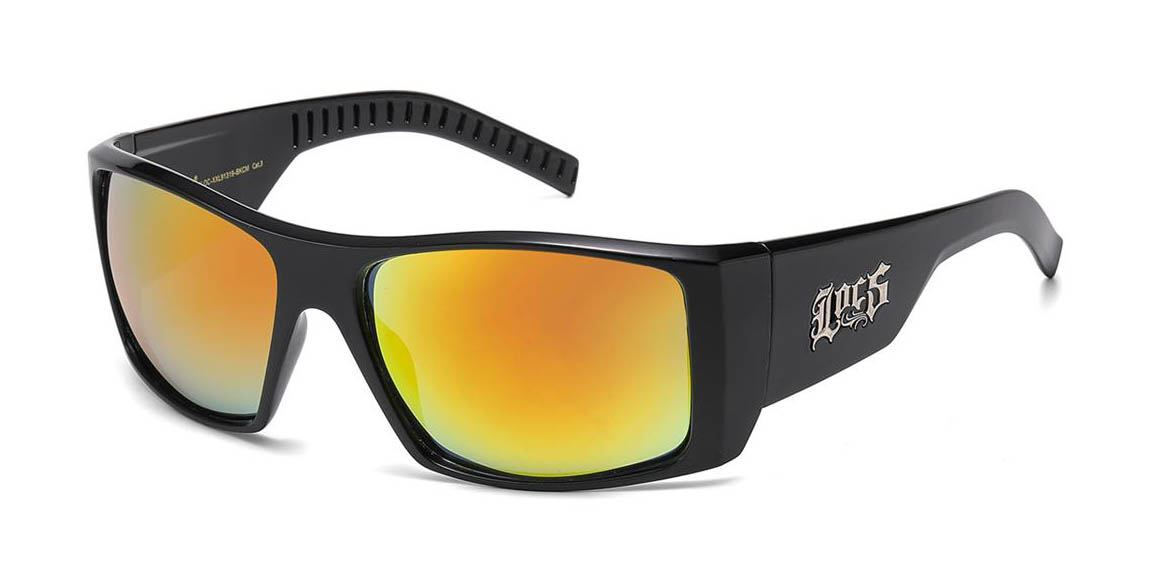 LOCS XXL 91319-Mirror sunglasses with black frame