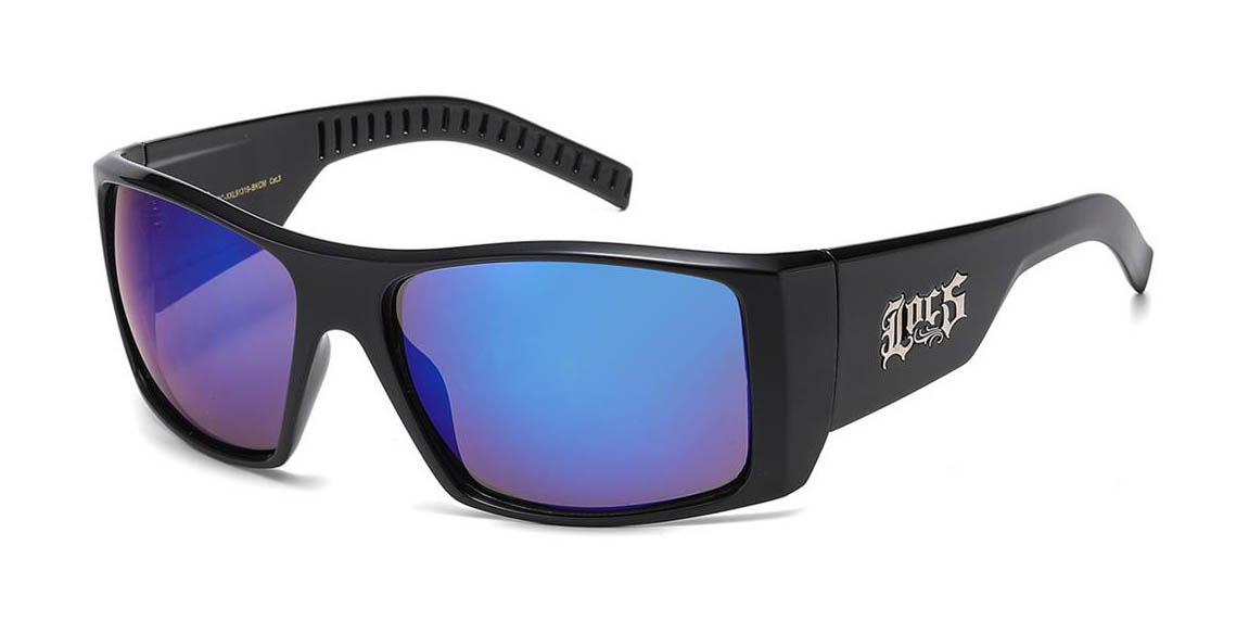 LOCS XXL 91319-Mirror sunglasses with black frame