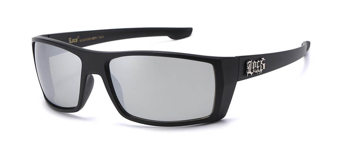 LOCS 91338-MBRV wraparound sunglasses with colour mirror lenses