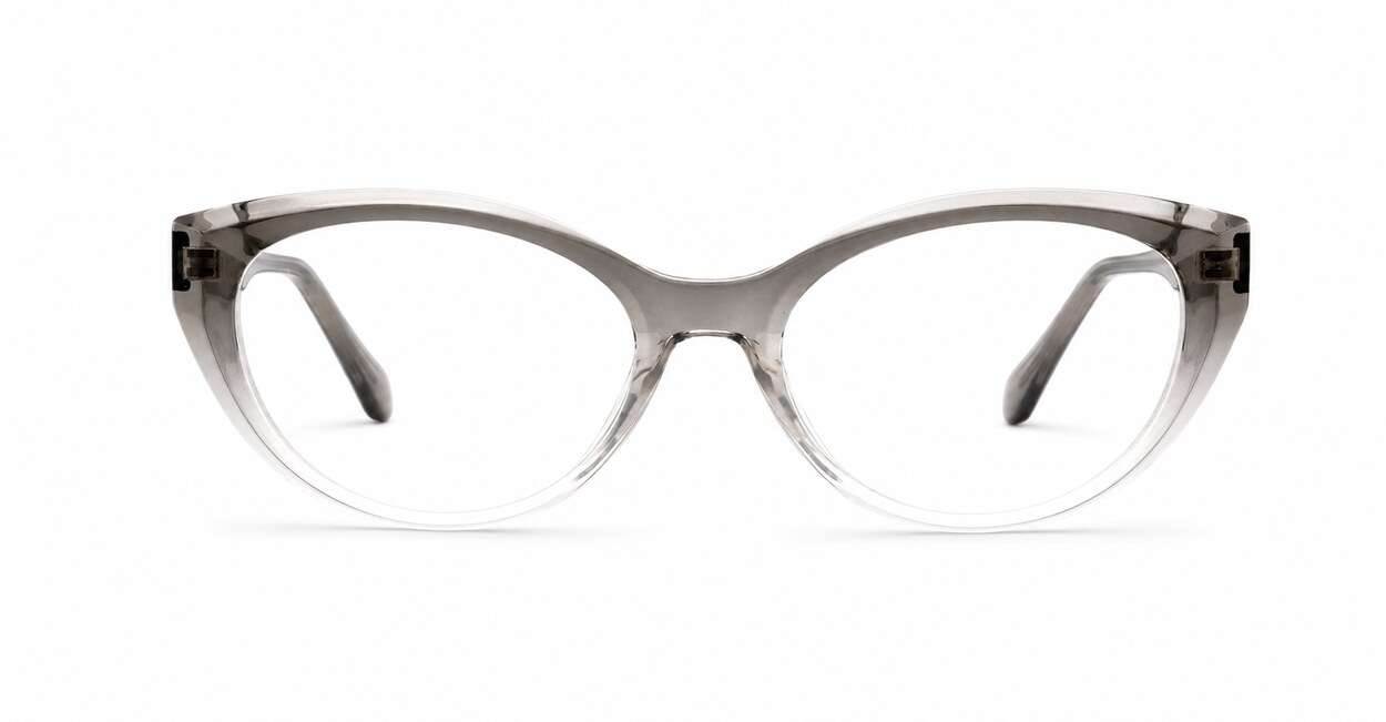 Cat-eye blue light glasses with rounded lenses and diamond temple detailing