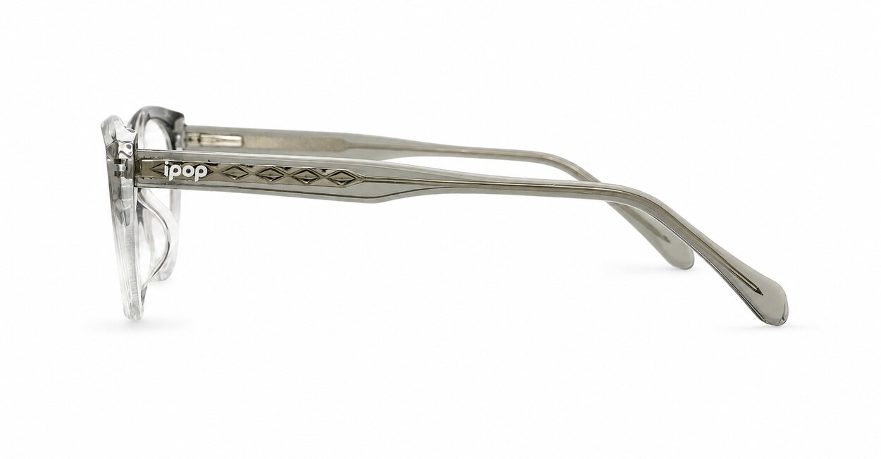 Cat-eye blue light glasses with rounded lenses and diamond temple detailing