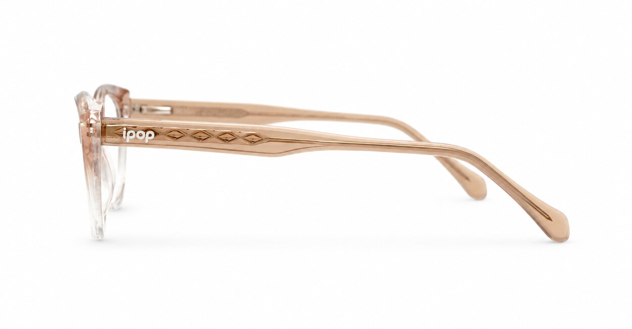 Cat-eye blue light glasses with rounded lenses and diamond temple detailing