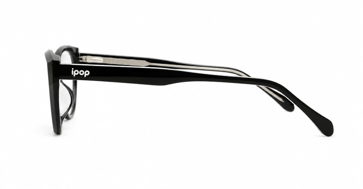 Cat-eye blue light glasses with rounded lenses and diamond temple detailing