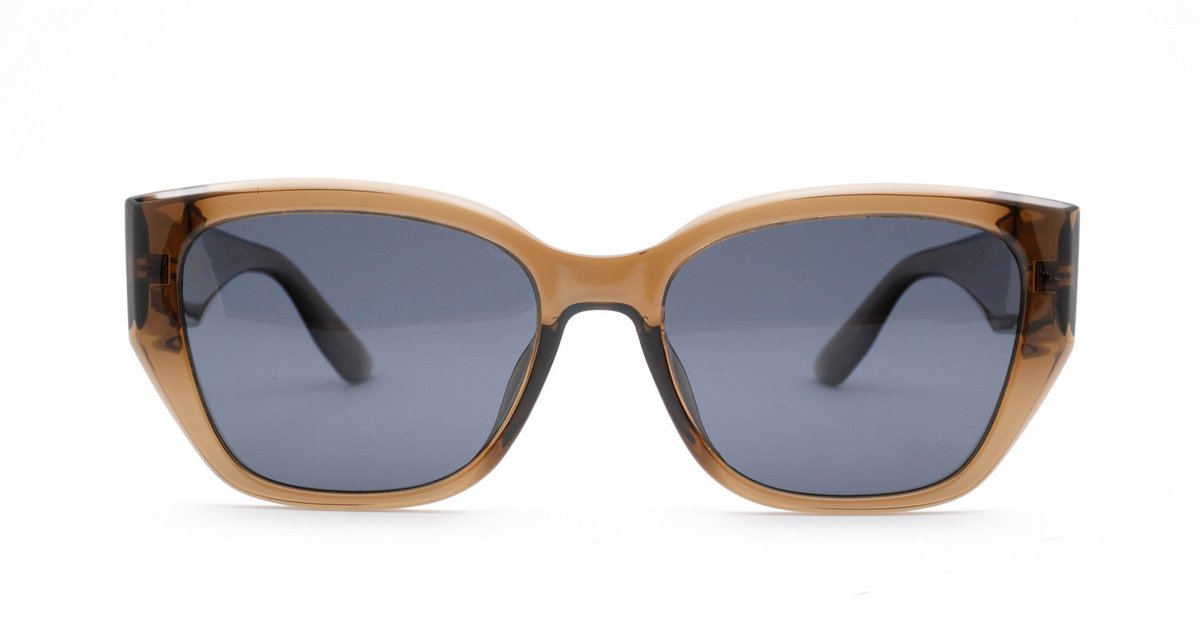 Women's polarised soft upsweep cateye sunglasses with gold temple emblem