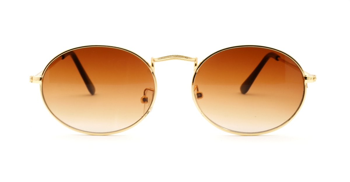 The Ovaltine vintage metal oval UV400 sunglasses for smaller faces with slim metal frames