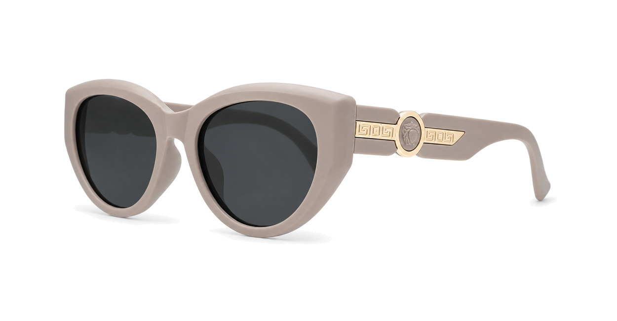 Vintage cat eye sunglasses with gold medallion temple detail