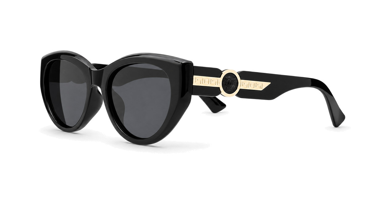 Vintage cat eye sunglasses with gold medallion temple detail