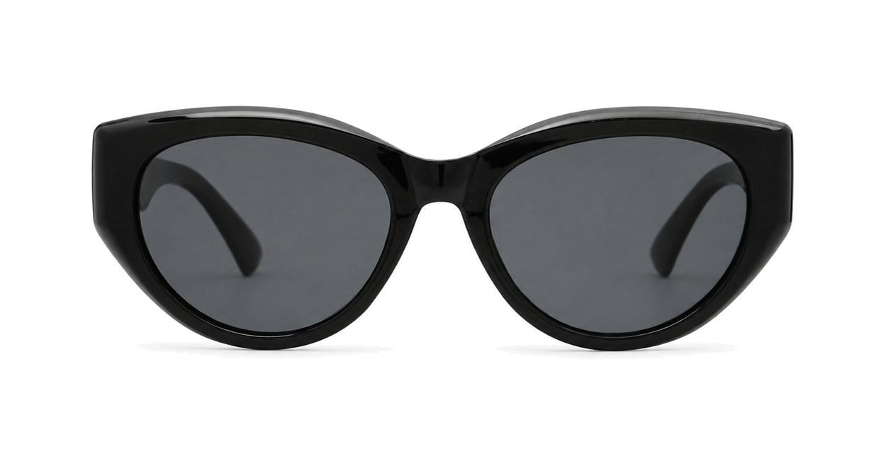 Vintage cat eye sunglasses with gold medallion temple detail