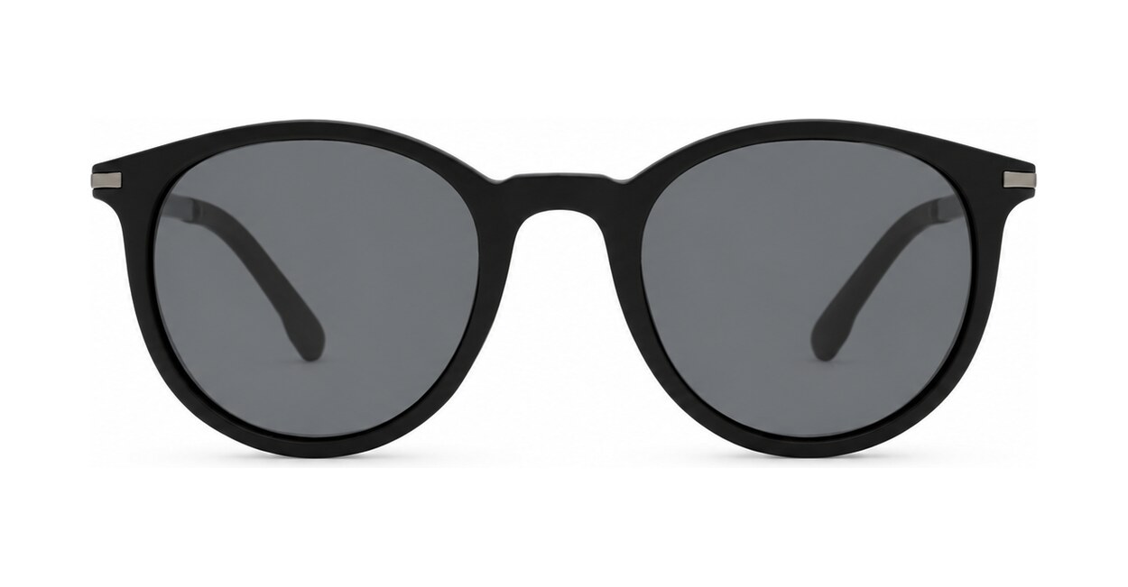 Round vintage matte sunglasses with slim metal temples