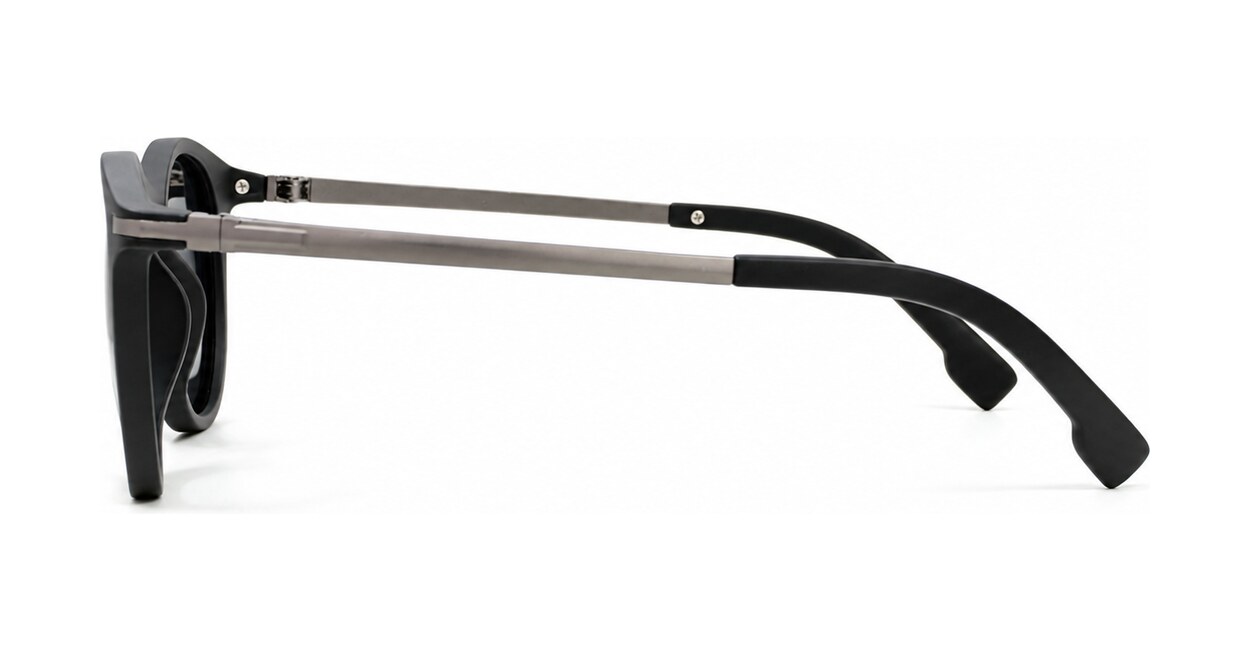 Round vintage matte sunglasses with slim metal temples
