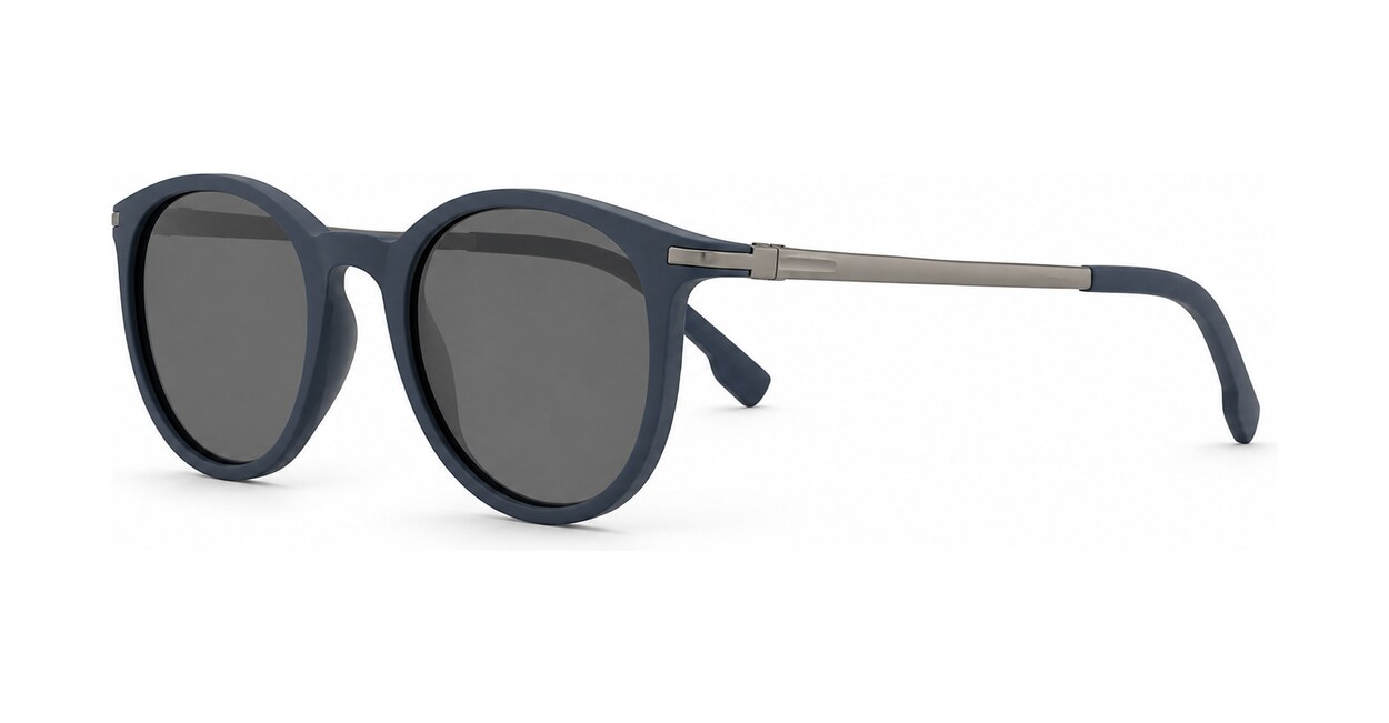 Round vintage matte sunglasses with slim metal temples