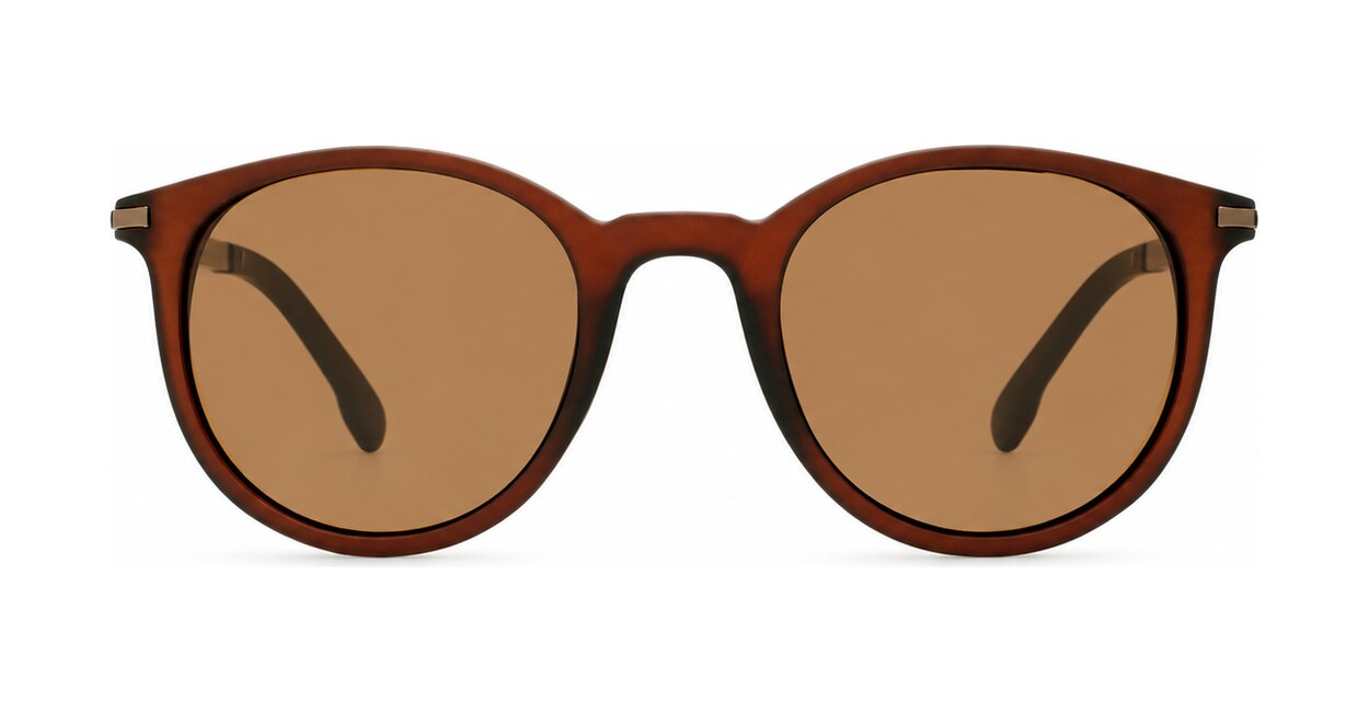 Round vintage matte sunglasses with slim metal temples