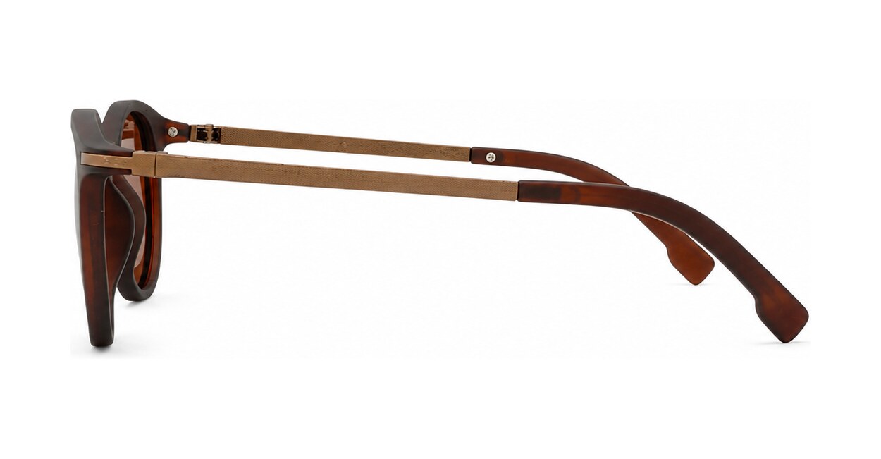Round vintage matte sunglasses with slim metal temples